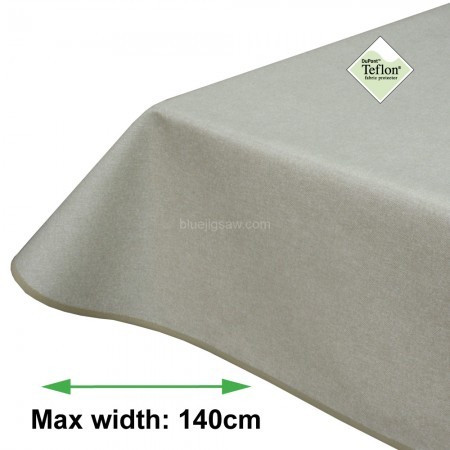 Maison Oatmeal Plain Acrylic Coated Wipe Clean Tablecloth