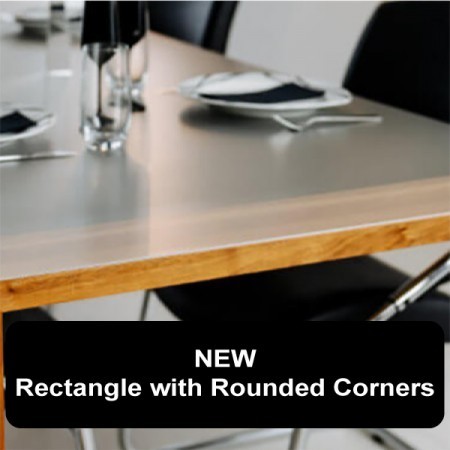 Extra Thick Embossed PVC Table Protector, Austen, Rectangle With Rounded Corners