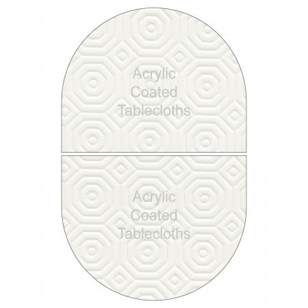 2 Piece Oval White Table Protector
