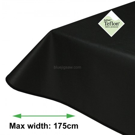 Symphony Plain Black Acrylic Coated Tablecloth with Teflon