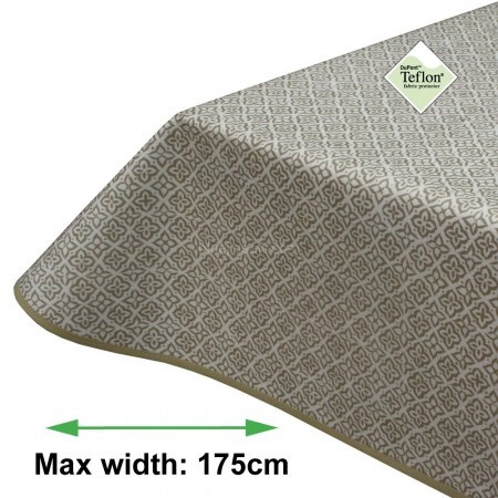 Milton Beige Acrylic Coated Tablecloth