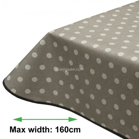 Polka Dot Half Pebble 15mm Acrylic Coated Tablecloth