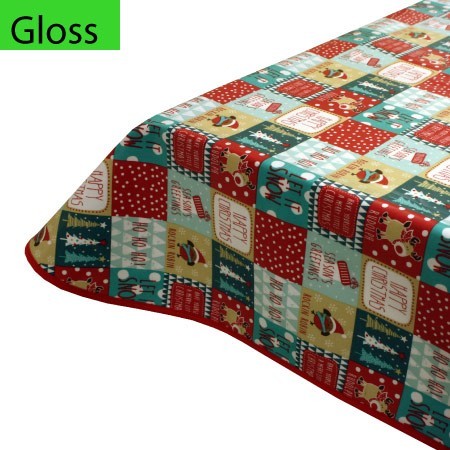 Gloss PVC Oilcloth Remnant, Ho-Ho-Ho