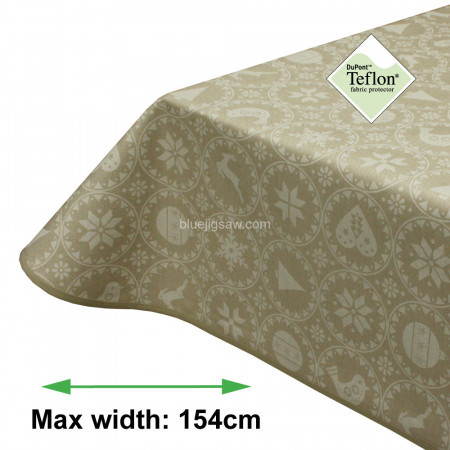 Festive Circles Christmas Acrylic Coated Tablecloth with Teflon