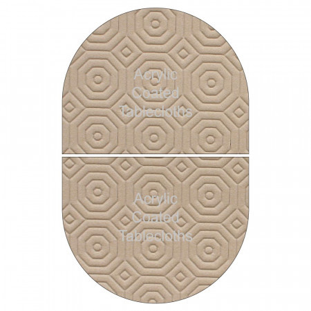 2 Piece Oval Beige Table Protector