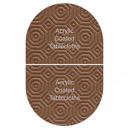 2 Piece Oval Brown Table Protector