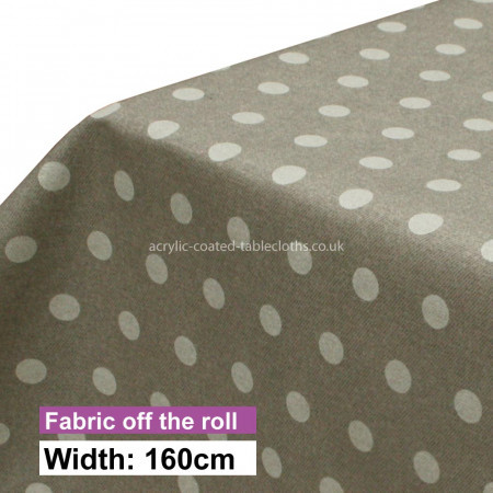 Polka Dot 15mm, Neutral Acrylic Coated Fabric