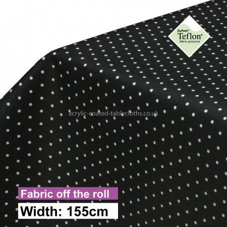 Black Polka Dot Acrylic Coated Fabric