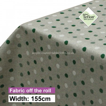 Polka Dot Greens Acrylic Coated Fabric