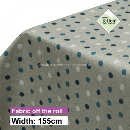 Polka Dot Blues Acrylic Coated Fabric