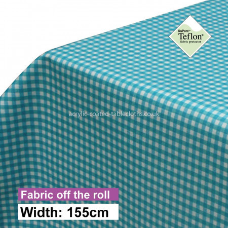 Soft Blue Gingham 5mm Acrylic Coated Fabric