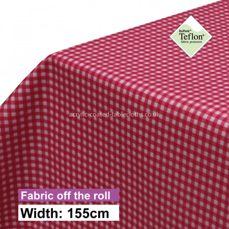 Soft Red Gingham 5mm Acrylic Coated Fabric