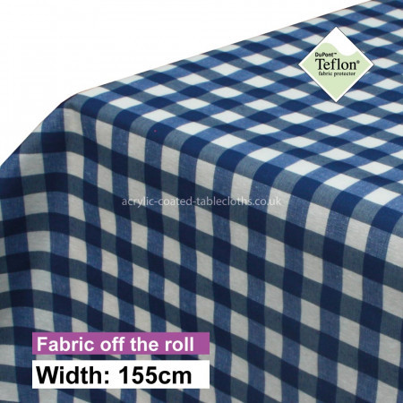 Blue Gingham 15mm Acrylic Coated Fabric