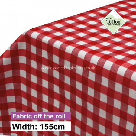 Red Gingham 15mm Acrylic Coated Fabric
