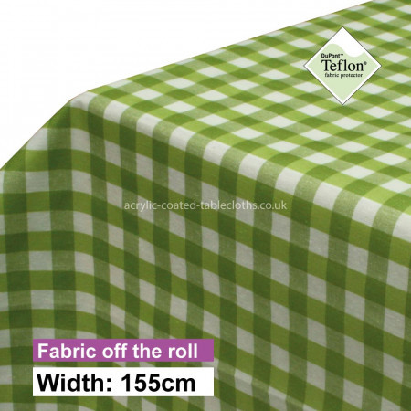 Green Gingham 15mm Acrylic Coated Fabric