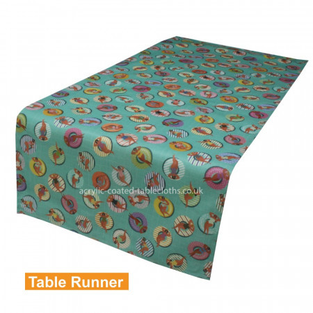 Aqua Lido Acrylic Coated Table Runner