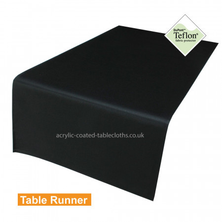 Symphony Plain Black Acrylic Coated Table Runner