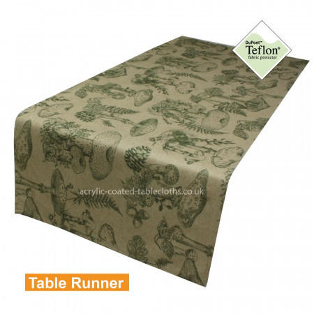 Mushroom Forest Acrylic Coated Table Runner