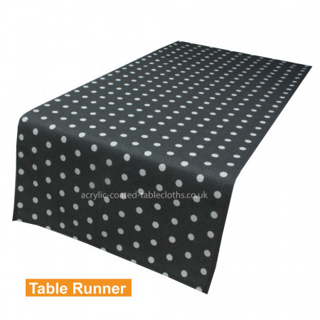 Polka Dot Slate 15mm Acrylic Coated Table Runner