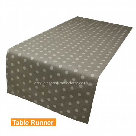 Polka Dot Neutral 15mm Acrylic Coated Table Runner