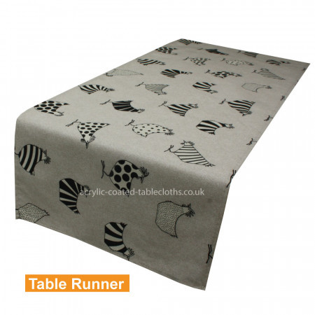 Chickens Acrylic Coated Table Runner