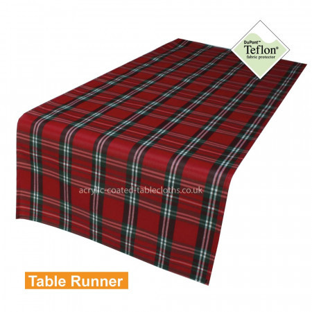 Red Tartan Acrylic Coated Table Runner
