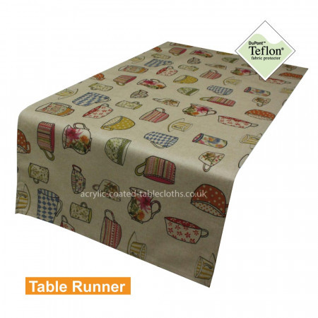 Time For Tea Acrylic Coated Table Runner