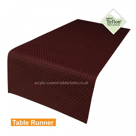 Claret Polka Dot Acrylic Coated Table Runner