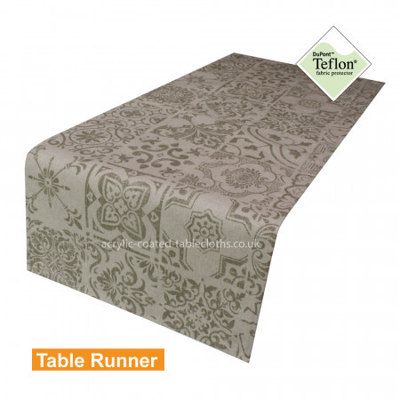 Medina Olive Acrylic Coated Table Runner