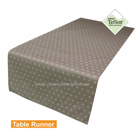 Polka White Coated Table Runner
