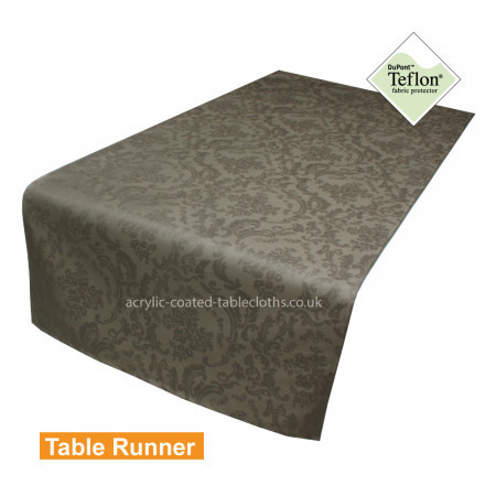Park Lane Taupe Acrylic Coated Table Runner
