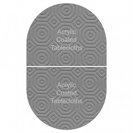2 Piece Oval Grey Table Protector