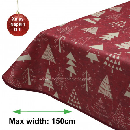 Christmas Acrylic Coated Tablecloth Nordic Red