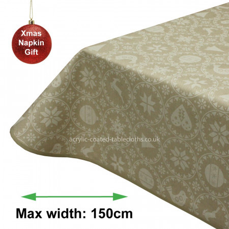 Christmas Acrylic Coated Tablecloth Festive Circles