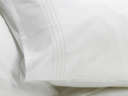 400 Thread Count Cotton Sateen Pintuck Housewife Pillow Case, White