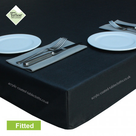Fitted Tablecloth Symphony Plain Black