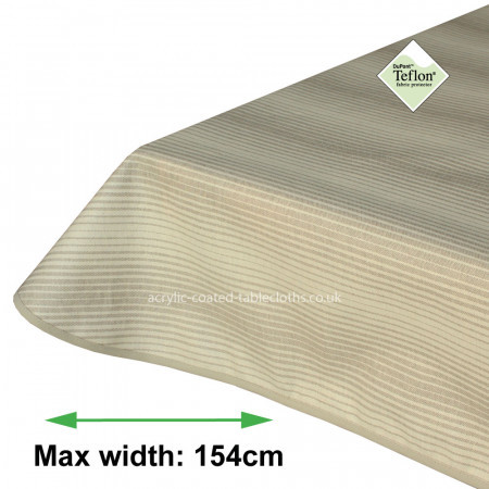 Seismic Lines Taupe Acrylic Coated Tablecloth with Teflon