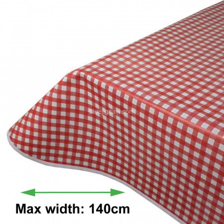 Red Check Vinyl PVC Tablecloth