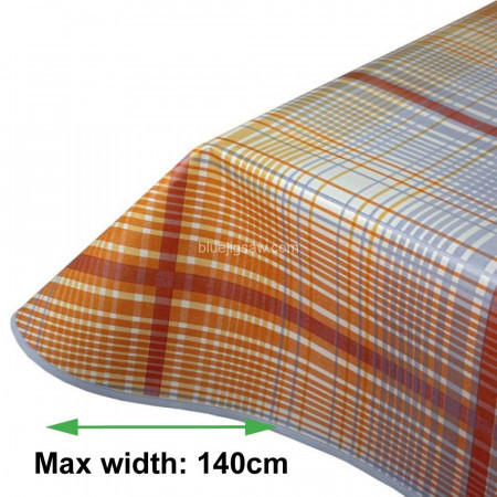 Terracotta Lines Vinyl PVC Tablecloth