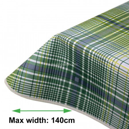 Green Lines Vinyl PVC Tablecloth