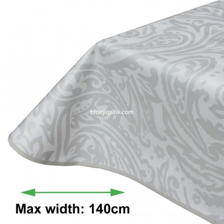 Ornate Grey Vinyl PVC Tablecloth
