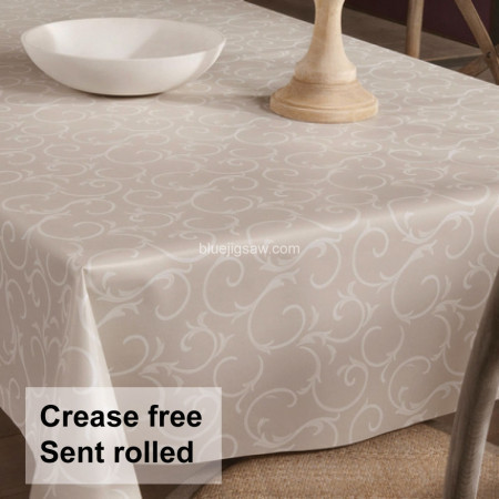 Scroll Smoke Vinyl PVC Tablecloth