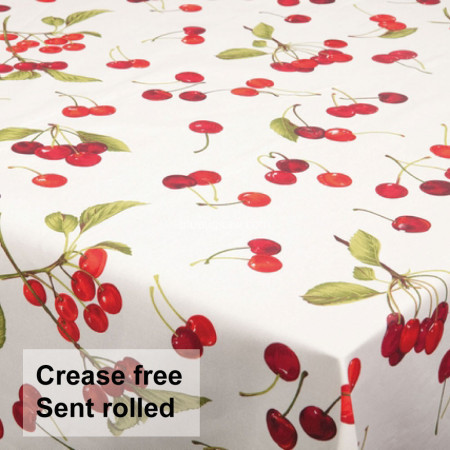 Cherries Vinyl PVC Tablecloth
