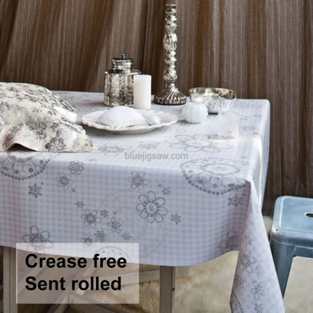 Check With Pattern Vinyl PVC Tablecloth