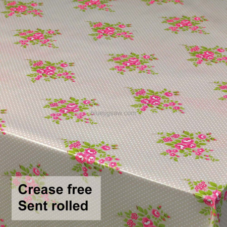 Spots & Flowers Vinyl PVC Tablecloth