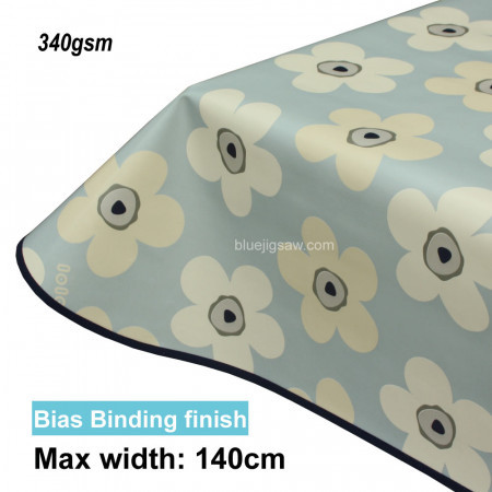 Lola PVC Tablecloth Small Flower Ice Grey