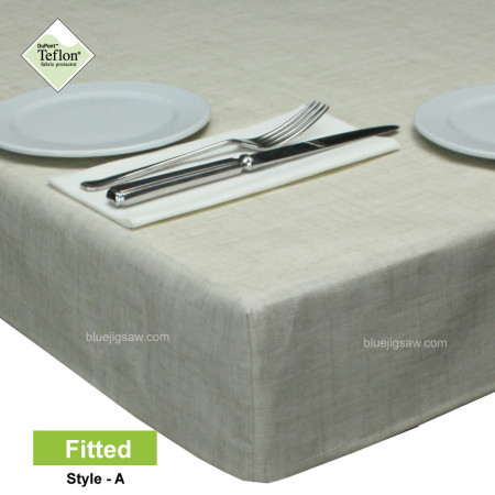 Fitted Wipeclean Tablecloth Symphony Natural