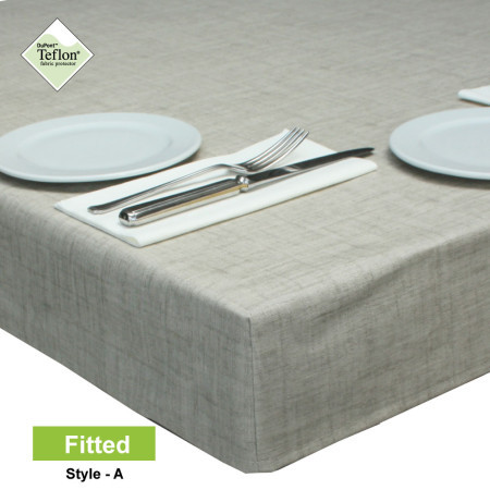 Fitted Wipeclean Tablecloth Symphony Pebble