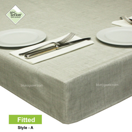 Fitted Wipeclean Tablecloth Symphony Light Silver