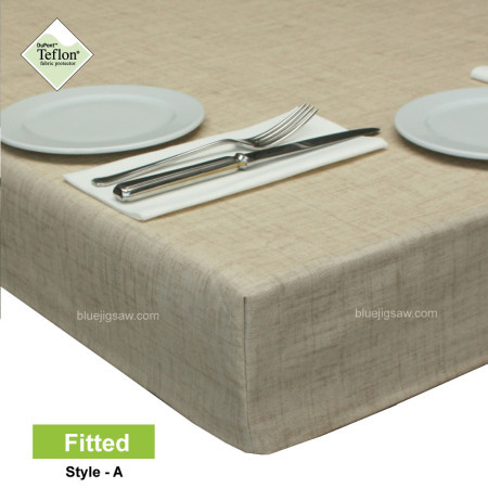 Fitted Wipeclean Tablecloth Symphony Sand